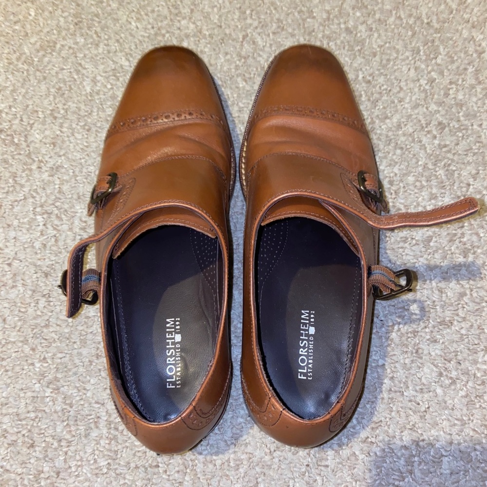 Florsheim double monk strap dress shoes